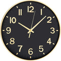 HZDHCLH Black Wall Clocks Battery Operated, 12 inch Silent Non Ticking Modern by HZDHCLH