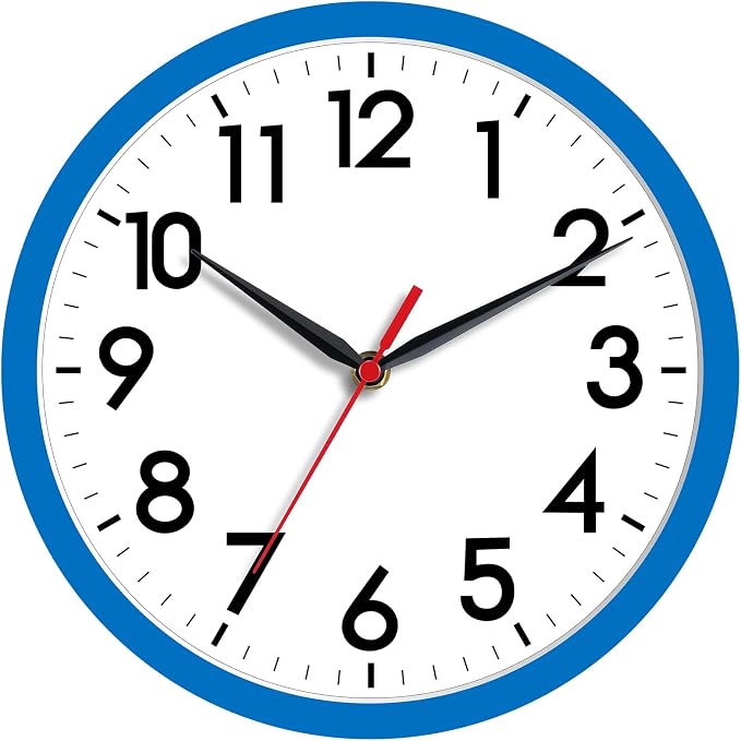 AKCISOT Wall Clock 8 Inch Silent Non-Ticking Modern Clocks Battery Operated by Akcisot