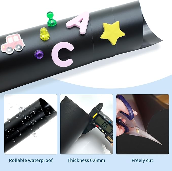 Magnetic Chalkboard Contact Paper, Magnetic Black Board Wall Decal - Image 5