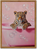 Funny Cheetah Bathroom Wall Art, Cute Animal Bathroom Poster Canvas Prints by YYNISPINWallArt