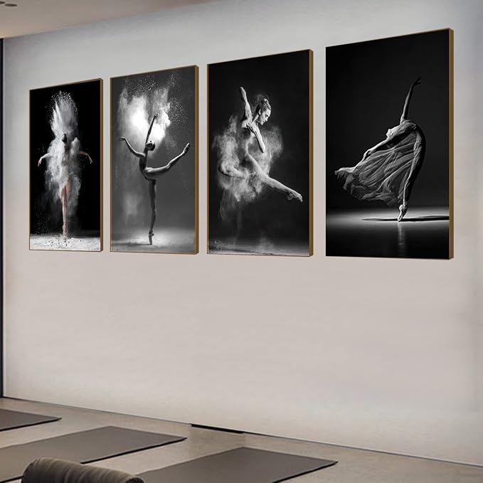 NCYEL Black and white ballet wall art dancer poster beautiful girl bedroom - Image 2