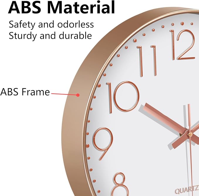 Silent Wall Clocks Battery Operated 8 Inch, Analog Wall Clock - Image 7
