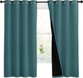 NICETOWN 100% Blackout Curtain Panels, Thermal Insulated Black Liner Curtains by NICETOWN