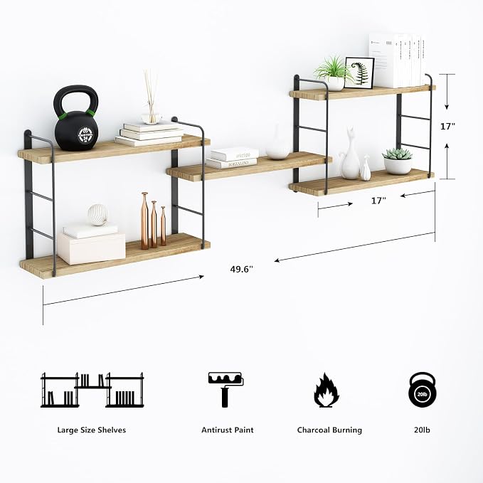 MXCSE Wall Shelves, Wall Mounted Bookshelves, DIY Floating Shelves - Image 3