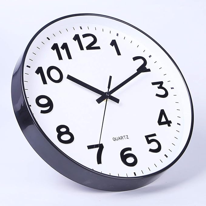 Foraineam 2 Pieces 12-Inch Wall Clock Silent Non Ticking Battery Operated - Image 2