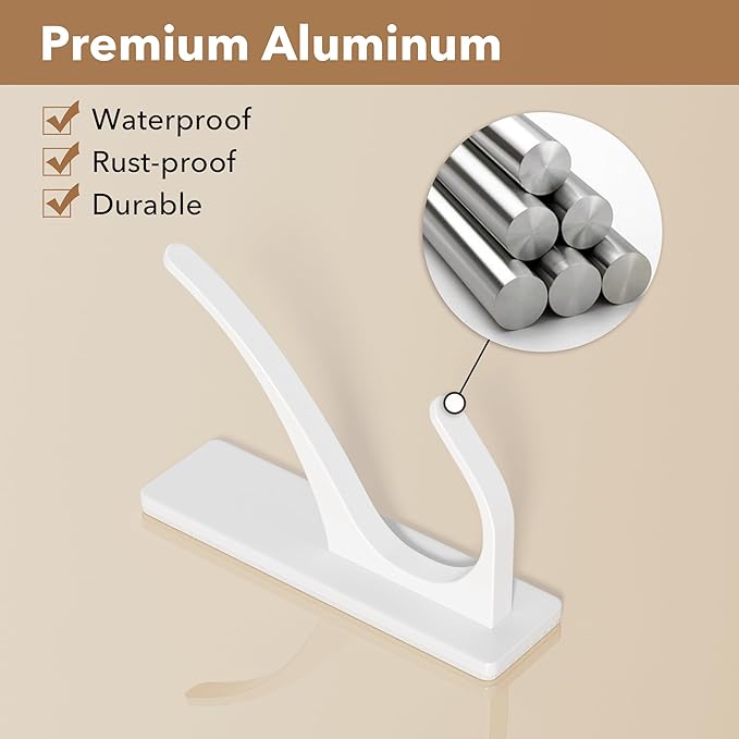 pickpiff White Self Adhesive Coat Hooks - Image 6