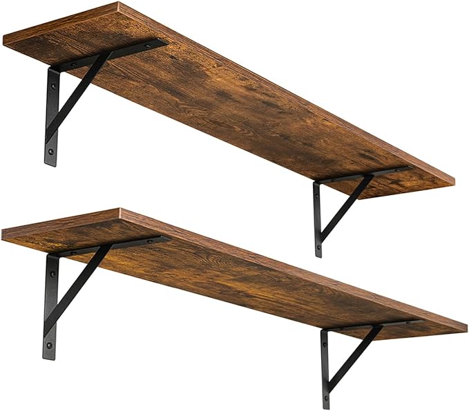 DINZI LVJ Long Wall Shelves, 31.5 Inch Wall Mounted Shelves Set of 2, by DINZILVJ