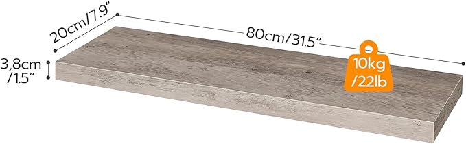 HOOBRO Floating Shelves for Wall, Wall Mounted Shelf Set of 2, 31.5" Hanging - Image 3