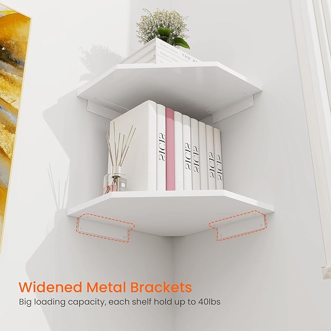 Homode Corner Wall Shelf, Corner Shelf Floating - Image 6