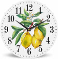 Mxocom Watercolor Lemon Wall Clock Citrus Fruit on a Branch by Mxocom