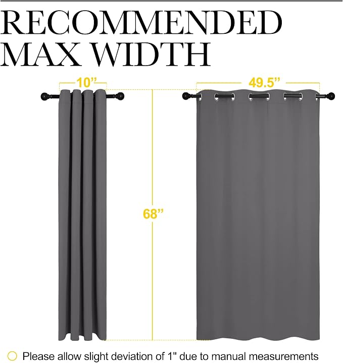 NICETOWN Grey Blackout Curtain Panels - Image 9