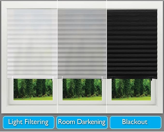 Redi Shade No Tools Original Blackout Pleated Paper Shade Black, 6 Pack - Image 9