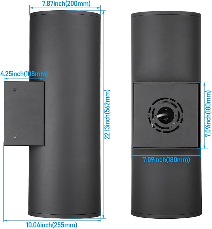LEONLITE 22 Inch 5CCT LED Cylinder Up Down Wall Light Outdoor, 100V-277V - Image 2