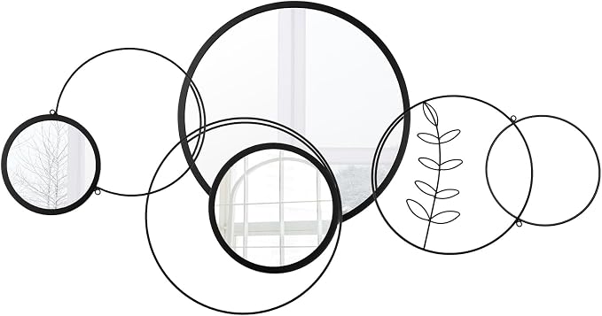 Hicarer Wall Mirror Decorative 41.34'' x 17.72'' Round Modern Metal Wall - Image 2