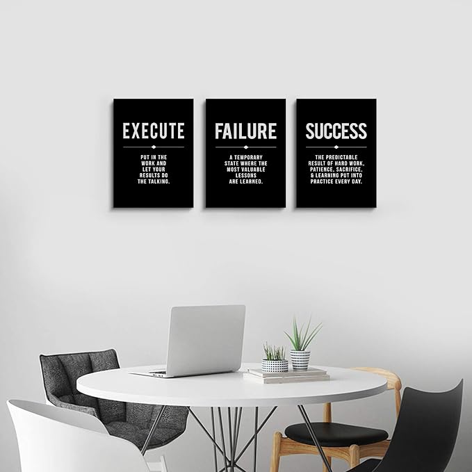 Framed Canvas Wall Art Success Quote - Image 2