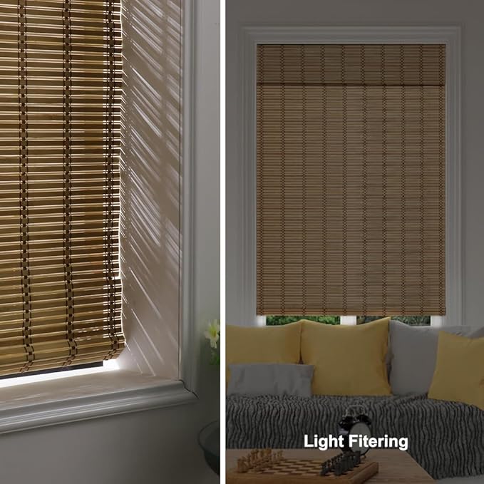 LUCKUP Cordless Roman Shades, Roll Up Bamboo Blinds - Image 5