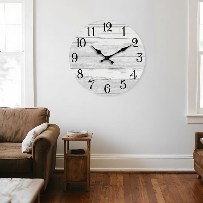 KECYET Wall Clock Battery Operated 18 Inch Large Gray Silent Non Ticking - Image 5
