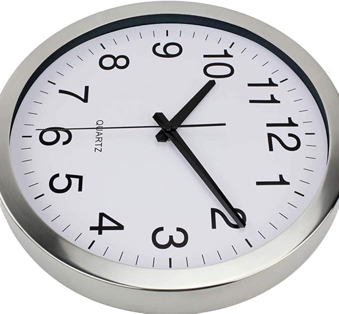 SIN&MI Wall Clock Metal Frame Glass Cover Non-Ticking Number Quartz Wall Clock - Image 6