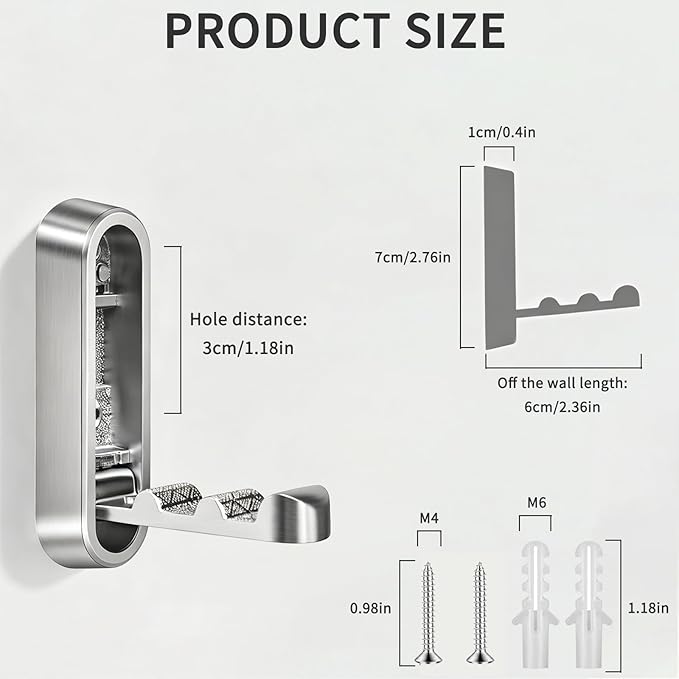 4PCS Foldable Wall Hooks, Flip Down Design - Image 8