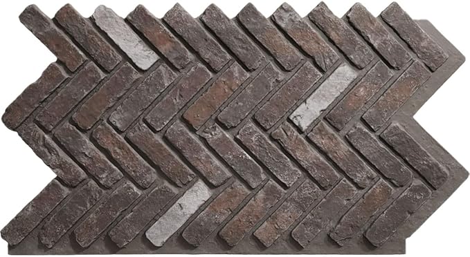 EverStone Herringbone Faux Brick Panel, 46 1/2"W x 25 1/4"H x 1"D, French by EkenaMillwork