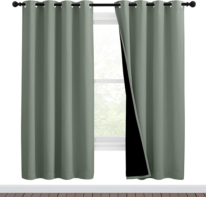 NICETOWN 100% Blackout Window Curtain Panels, Full Light Blocking Drapes by NICETOWN
