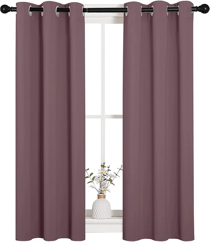 NICETOWN Bedroom Curtain Panels Blackout Draperies, 1 Pair, 29 by 40 inches - Image 2