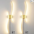 Daunton Modern Gold Plug in Wall Sconces Set of 2 by Daunton