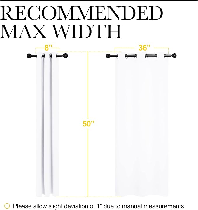 NICETOWN White Window Curtain Panels 50 inch Length, 50% Light Blocking Curtains - Image 7