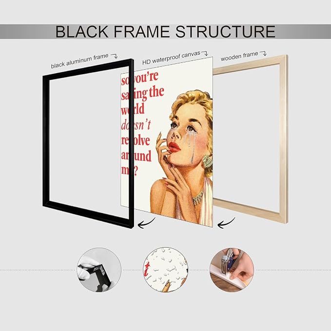 70s Pink Sexy Women Poster Funky Funny Quote Wall Art Retro Housewife Picture - Image 3