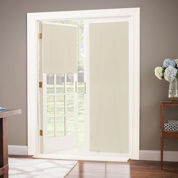 LazBlinds 100% Blackout Door Curtain, No Tools No Drill Cordless Blinds by LazBlinds