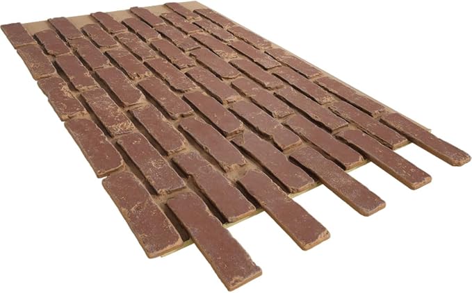 EverStone Aged Brick Faux Brick Panel, 46 7/8"W x 27"H x 1 1/4"D, Cabernet Color - Image 6