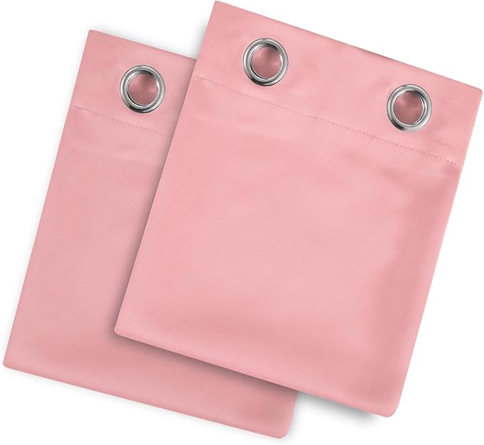 LEMOMO Blackout Curtains 66 x 72 Inch Long Pink Curtains Set of 2 Panels Room - Image 9