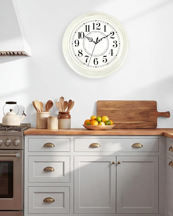 Vintage Wall Clock 13 Inch Quartz Silent Non-Ticking Analog Clock Battery - Image 7