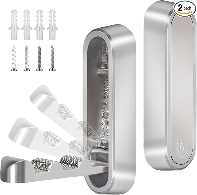 2PCS Foldable Wall Hooks, Heavy Duty Zinc Alloy Folding Wall Hooks, Folding by Unknown