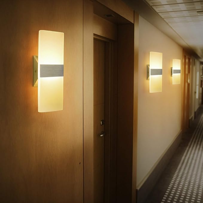ChangM Modern Wall Sconce 12W, Acrylic Material Hardwired Wall Mounted Wall - Image 2