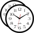 HIPPIH 2 Pack Silent Wall Clock, 12 Inch Non Ticking Quiet Digital Sweep by HIPPIH