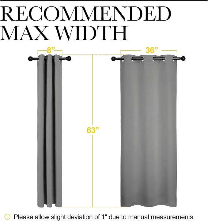 NICETOWN Silver Grey Thermal Insulated Grommet Blackout Curtains, Kids Window - Image 6