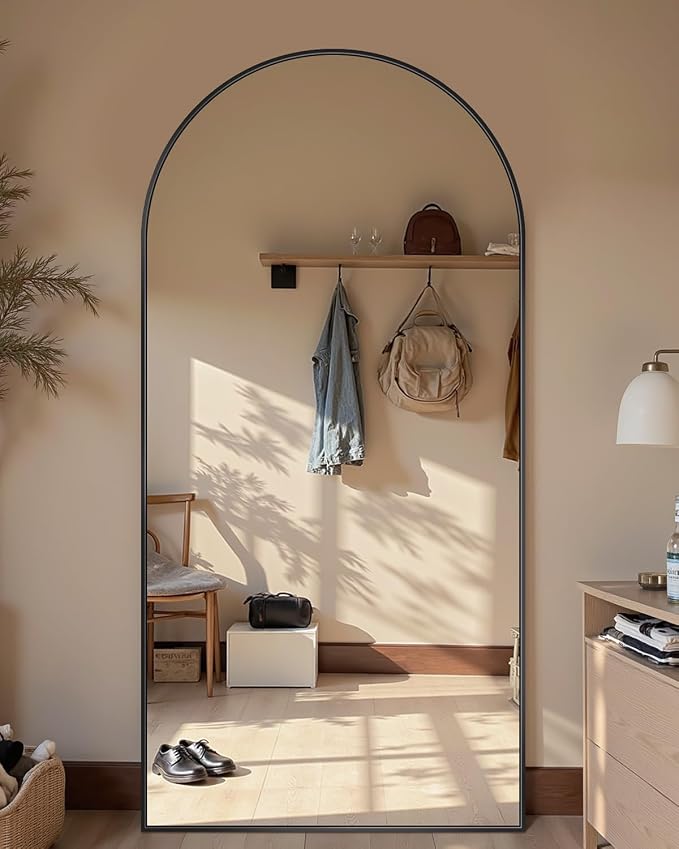 69"x28" Full Length Mirror, Arched Full Body Mirror, Standing Hanging or - Image 2