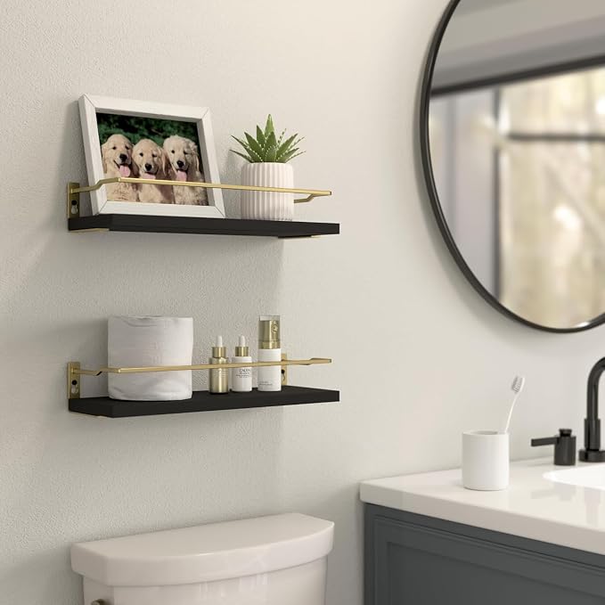 RICHER HOUSE Bathroom Floating Wall Shelf Set of 2 - Image 2