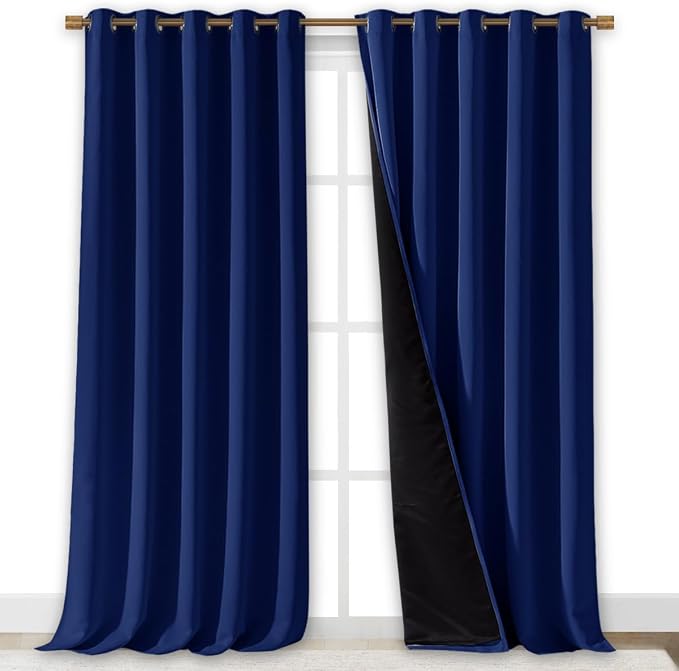NICETOWN 100% Blackout Blinds, 70 inches x 108 inches, Royal Blue, Laundry Room - Image 2