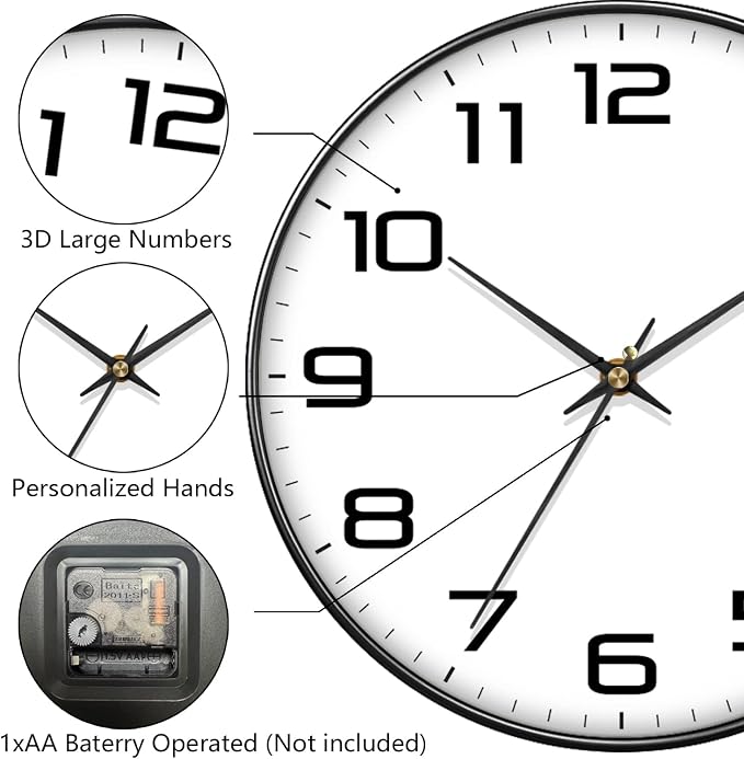 Modern Wall Clocks Battery Operated - Image 6