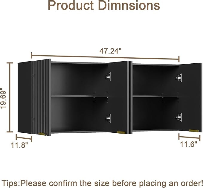 ChooChoo 4 Doors Wall Cabinet Laundry Room, Bathroom Wall Cabinet - Image 3