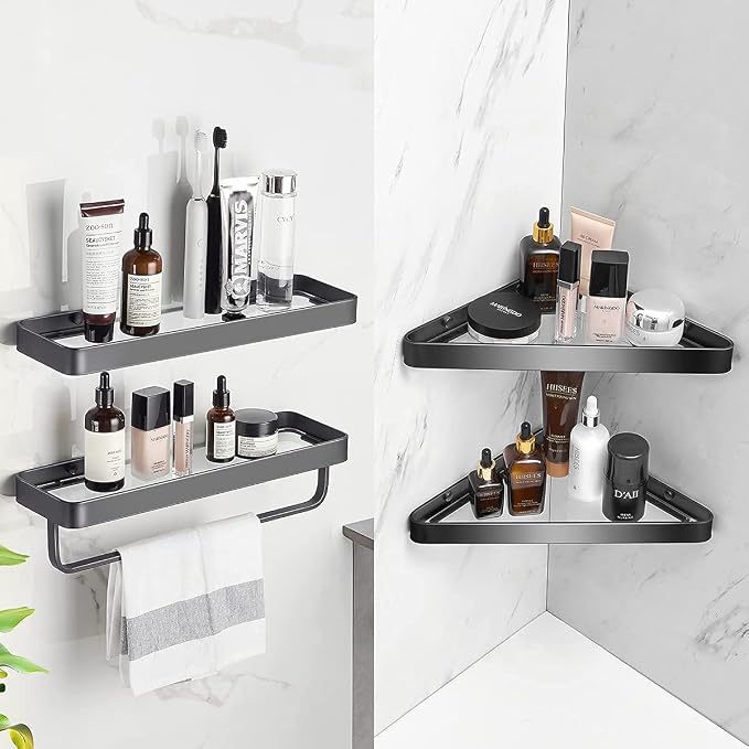 VOLPONE Bathroom Shelves Wall Mounted Glass Shelf - Image 8