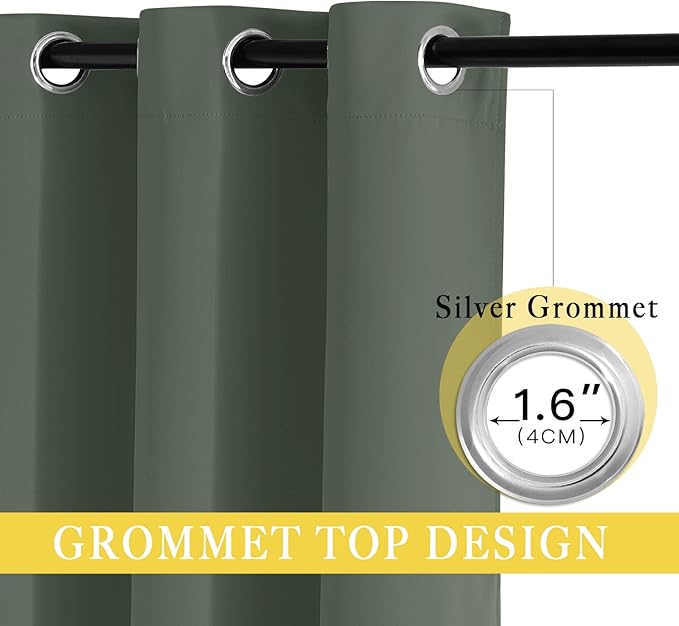 NICETOWN Blackout Curtain Window Treatment Thermal Curtain Solid Grommet Room - Image 3