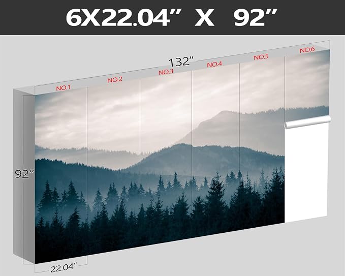 XMPMBM-Foggy Forest Fabric Woodland Wallpaper Pine Forest Living Room Bedroom - Image 4