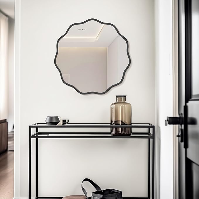 WallBeyond Round Wavy Mirror for Wall Decorative 24 inch, Modern Round Mirror - Image 3