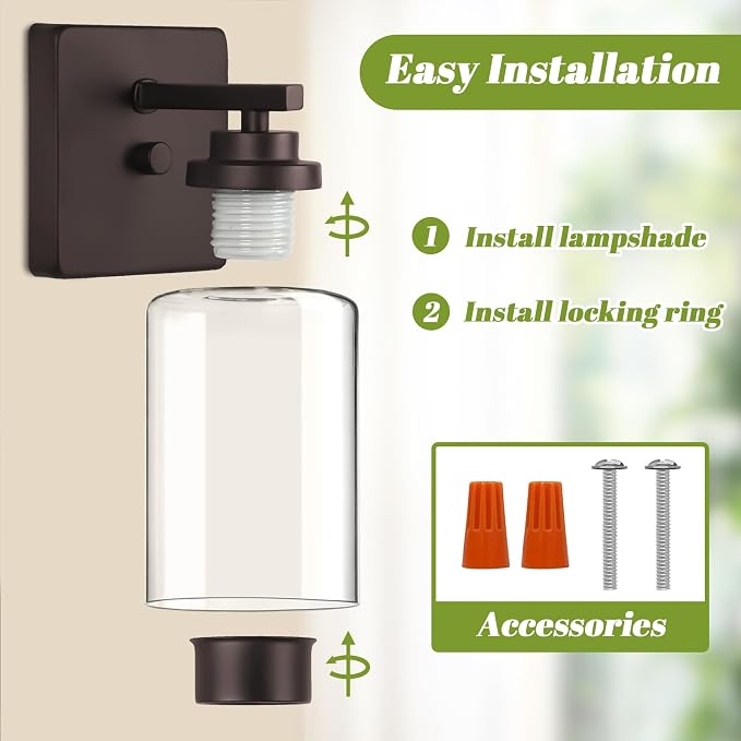 VerRon Set of 2 Wall Sconces for Bathroom, Modern Vanity Light Fixtures - Image 5