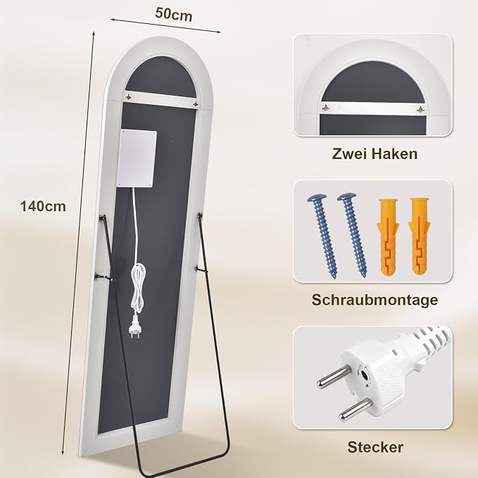 Koonmi Full Length Mirror with LED Lights 56"x20" - Image 7