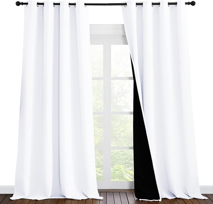 NICETOWN White 100% Blackout Curtains by NICETOWN