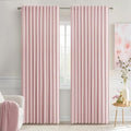 MIULEE Baby Pink Back Tab Blackout Curtains 84 Inch Length 2 Panels Set by MIULEE